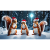 Three Christmas Squirrels