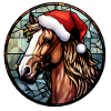 Pferd mit Weihnachtsmütze
