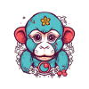 Cute Anime Style Macaque Kawaii
