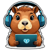 Capybara with computer