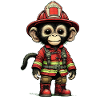 Little firefighter monkey with outfit