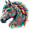 Pferd mit Mandalas verziert