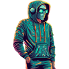 Hoodie Man mit Brille