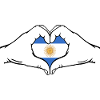 Argentina Flag Heart Shape