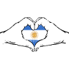 Argentina Flag Heart Shape Used