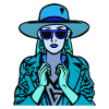 Frau blau
