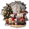 Musfamilj på juljul Jul