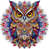 Eule mit Mandalas verziert
