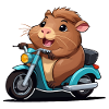 Guinea pig on moped
