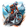 Motocross with a mountain backdrop