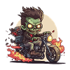 Smokin Zombie Biker