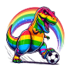 Rainbow Soccer T-Rex