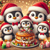 Christmas Penguin Family