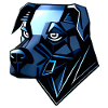 Dog Doberman - Blue Polygons