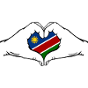 Namibia Flag Heart Shape