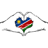 Namibia Flagge Herzform used