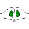 Nigeria Flag Heart Shape Used
