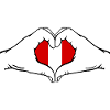 Peru Flag Heart Shape