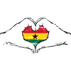 Ghana Flag Heart Shape Used