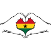 Ghana Flag Heart Shape