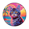 York Chocolate Cat Breed Akvarell tegneserie Kawaii