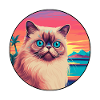 Himalaya katterace akvarel tegneserie Kawaii Pet