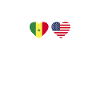 Sénégal USA Heartbeat Flag Sénégal