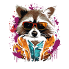 Graffiti Raccoon Sunglasses