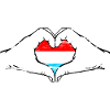 Luxembourg Flag Heart Shape Used