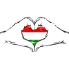 Hungary Flag Heart Shape Used
