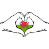 Wales Flag Heart Shape