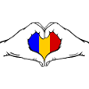 Romania Flag Heart Shape
