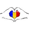Romania flag heart shape used