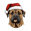 Boerboel Dog Christmas Head