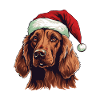Irish Setter Dog Christmas Head