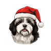 Havanese Dog Christmas Head