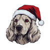 Cocker Spaniel Dog Christmas Head
