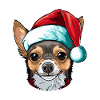 Chihuahua Dog Christmas Head