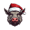 Wild Boar Christmas Animal Head