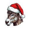 Donkey Christmas Animal Head