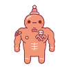 Funny Muscular Gingerbread Man