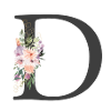Letter D, Monogram, Flowers