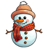 Snowman with hat and scarf
