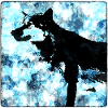 Wolf Silhouette Wasserfarben