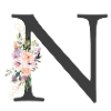 Lettre N, Monogramme, Fleurs