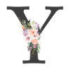 Letter Y, Monogram, Flowers