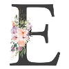 Lettre E, Monogramme, Fleurs