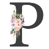 Lettre P, Monogramme, Fleurs