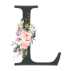 Letter L, Monogram, Flowers