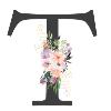 Lettre T, Monogramme, Fleurs